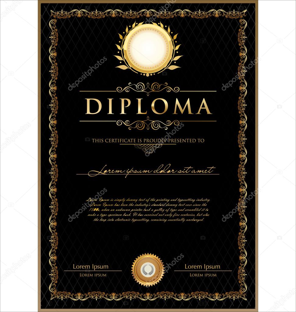 Luxury certificate or diploma template