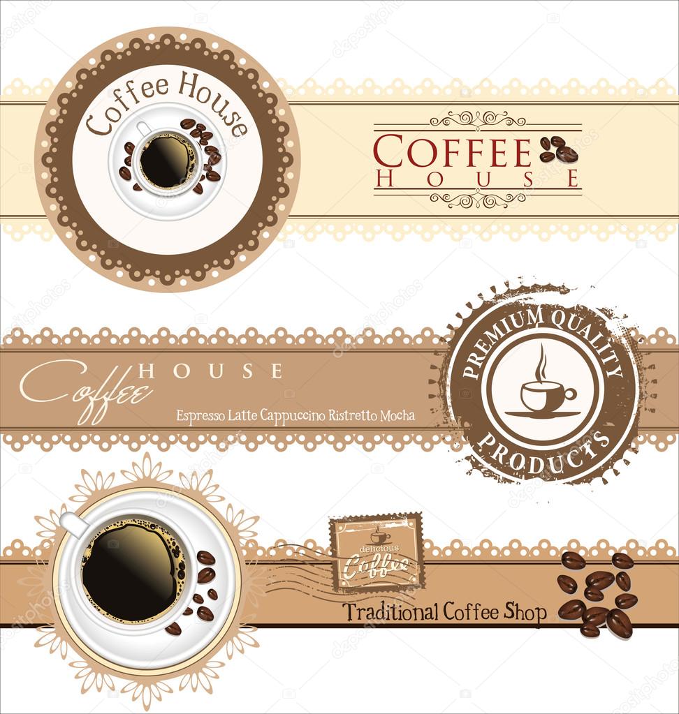 The concept of coffee house menu. Vector illustration