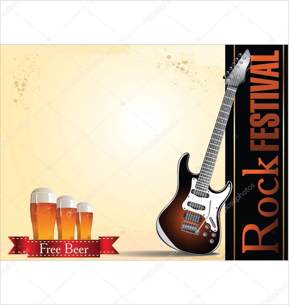 Rock music background - free beer