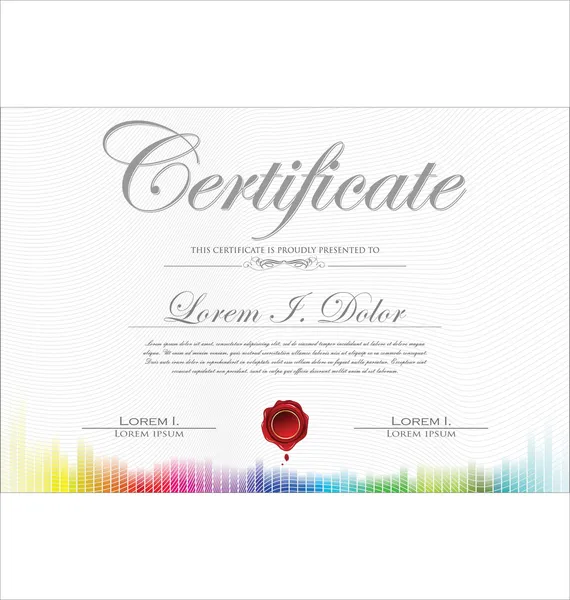 Modèle de certificat coloré — Image vectorielle