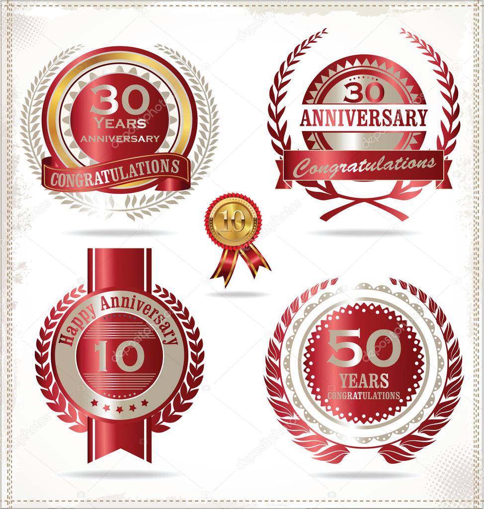 Anniversary retro labels