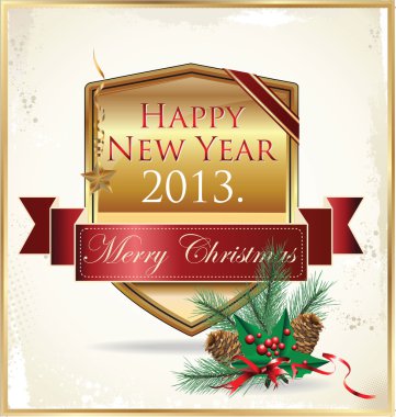 Altın christmas dekorasyon ile banner