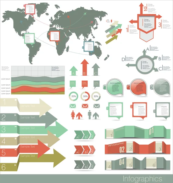 Conjunto de elementos infográficos — Vector de stock