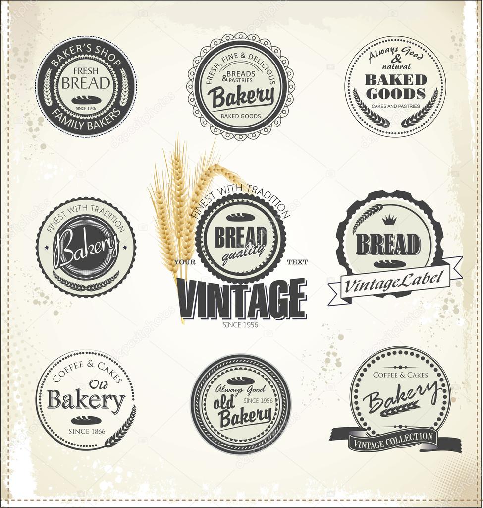 Vintage bakery labels