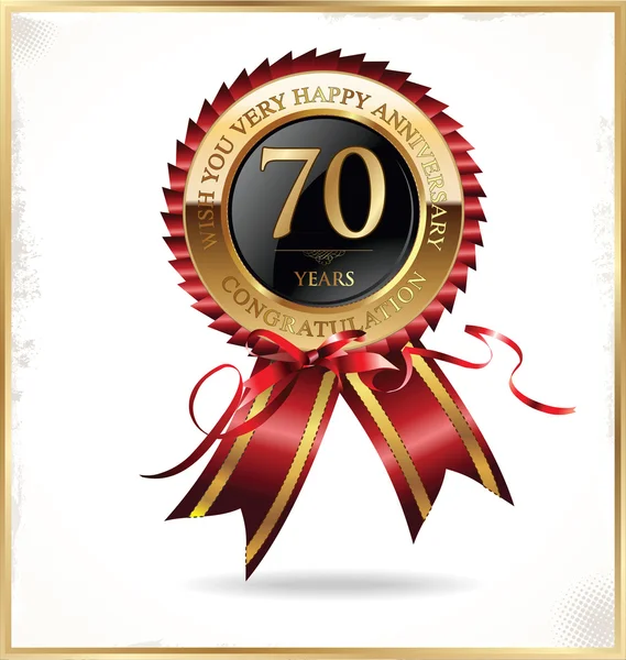 70 años etiqueta aniversario — Vector de stock