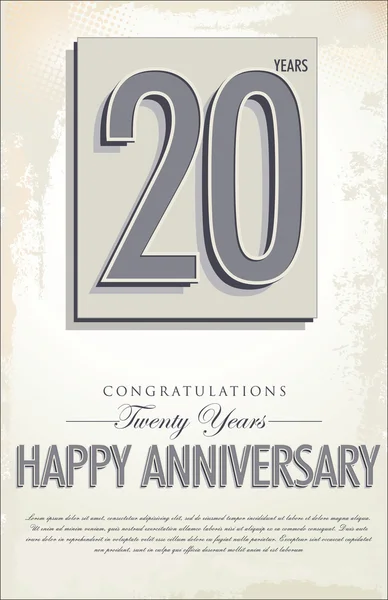 20 ans fond anniversaire — Image vectorielle