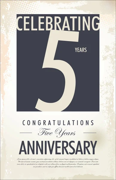 5 years anniversary background — Stock Vector