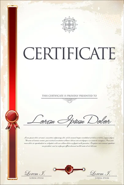Certificaat of diploma sjabloon, vectorillustratie — Stockvector