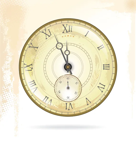 Vieille horloge vintage visage, illustration vectorielle — Image vectorielle