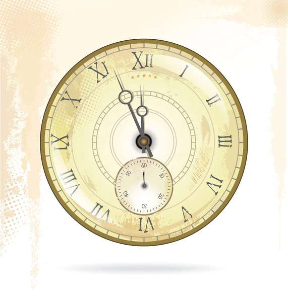 Old vintage clock face, vector illustration — Stock Vector