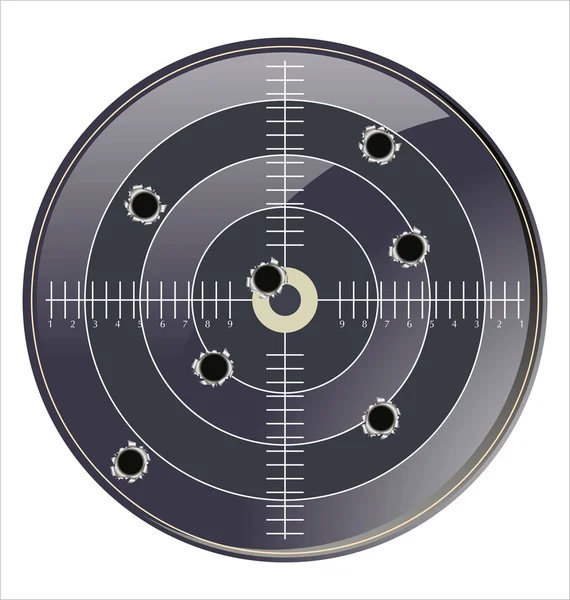 Ziel mit Einschusslöchern — Stockvektor