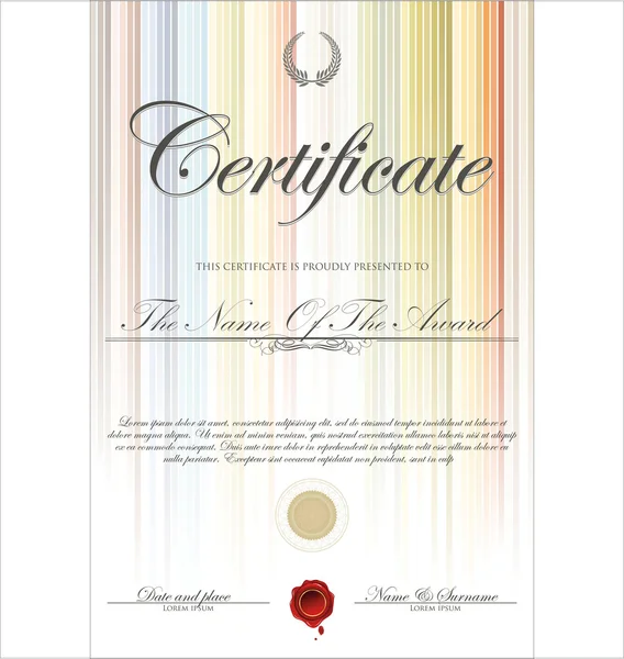 Certificado colorido — Archivo Imágenes Vectoriales