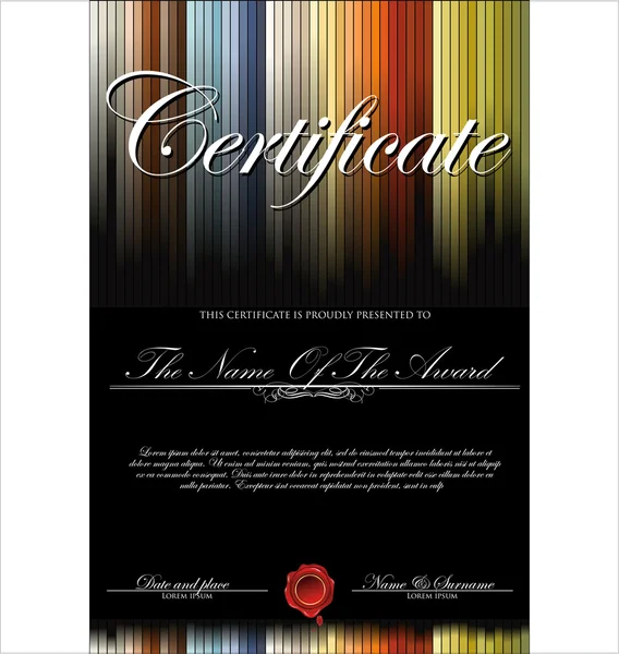 Certificado colorido — Archivo Imágenes Vectoriales