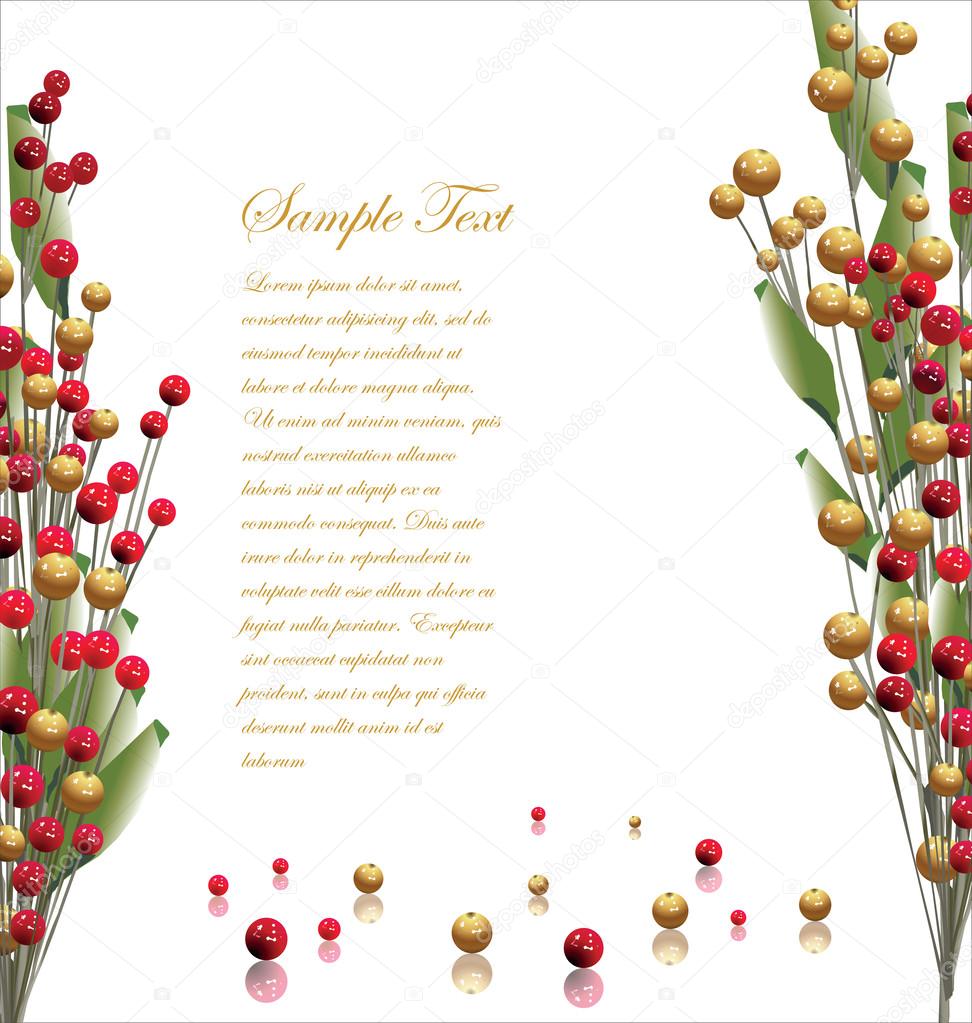 Red and gold berries background