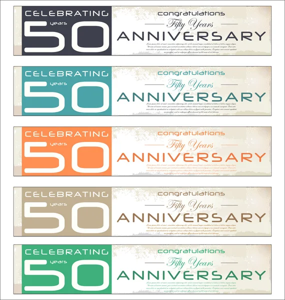 50 anos Anniversary fundo retro —  Vetores de Stock