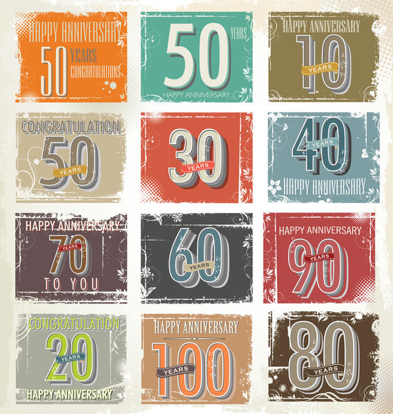 Коллекция лейблов ретро-гранжа
