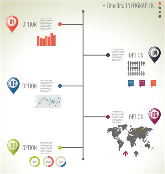 Infografías de línea de tiempo — Vector de stock