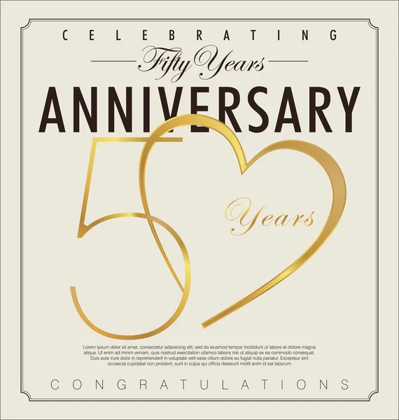 50 years anniversary background — Stock Vector