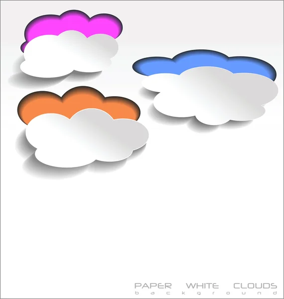 Papel branco nuvens fundo — Vetor de Stock