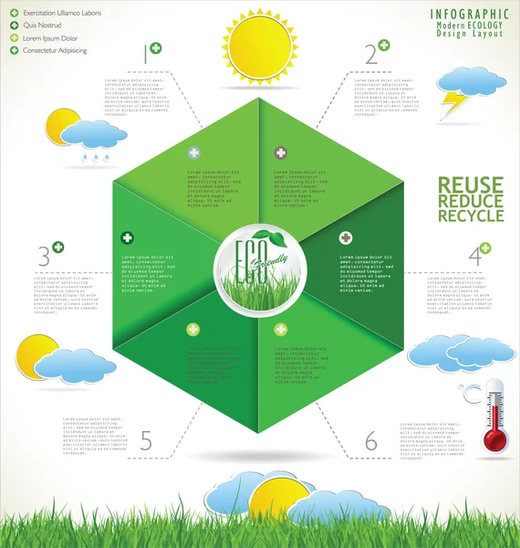 Modèle de conception écologique moderne — Image vectorielle