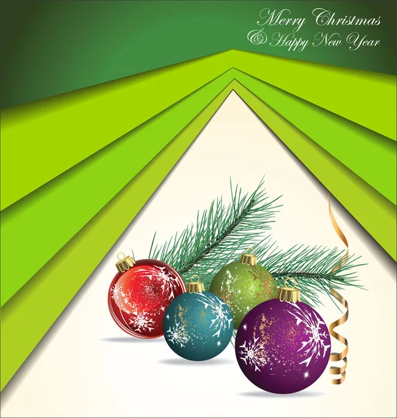 Joyeux Noël lettrage sur fond vert — Image vectorielle