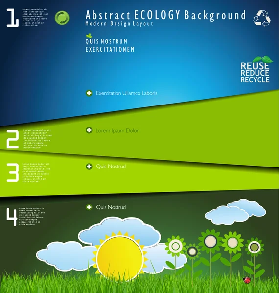 Moderno layout di progettazione ecologia — Vettoriale Stock