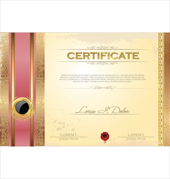 Templat sertifikat atau diploma, ilustrasi vektor - Stok Vektor