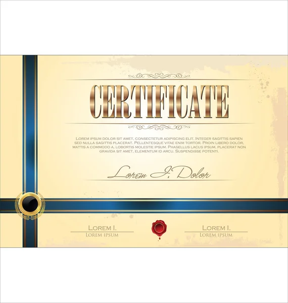 Certificaat of diploma sjabloon, vectorillustratie — Stockvector