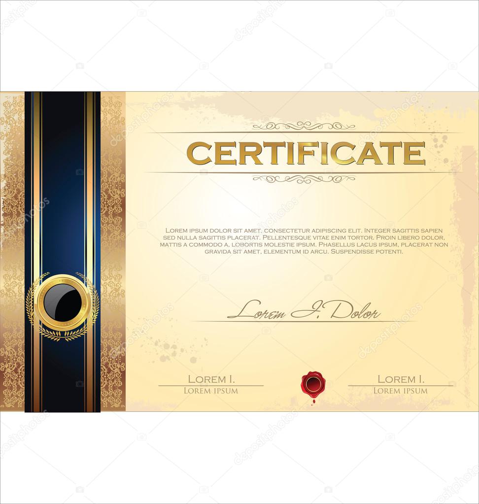 Certificate or diploma template, vector illustration