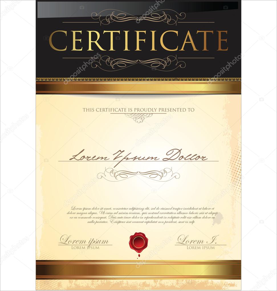 Certificate or diploma template, vector illustration