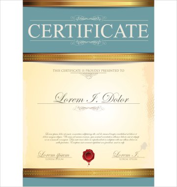 diploma veya sertifika şablonu, vektör çizim