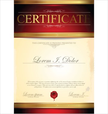diploma veya sertifika şablonu, vektör çizim