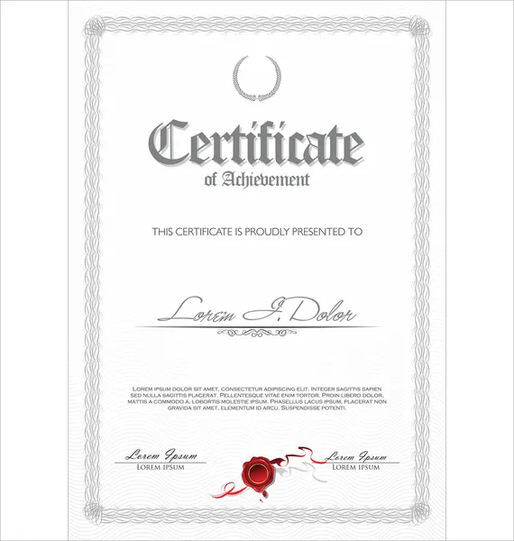 Illustrazione del certificato dettagliato in oro — Vettoriale Stock