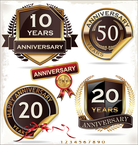 Anniversary retro labels