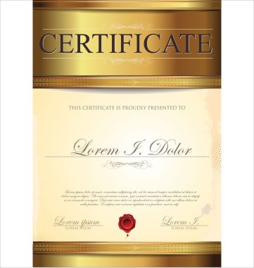 diploma veya sertifika şablonu, vektör çizim