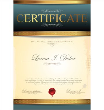 diploma veya sertifika şablonu, vektör çizim