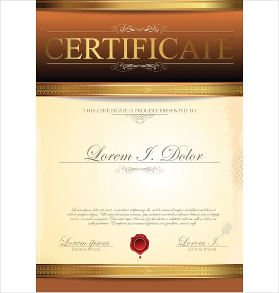 Modelo de certificado ou diploma, ilustração vetorial — Vetor de Stock