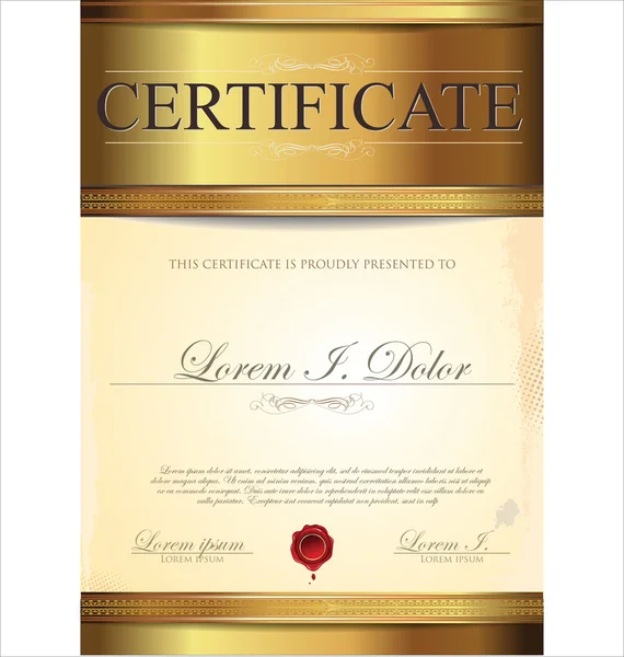 Plantilla de certificado o diploma, ilustración vectorial — Archivo Imágenes Vectoriales