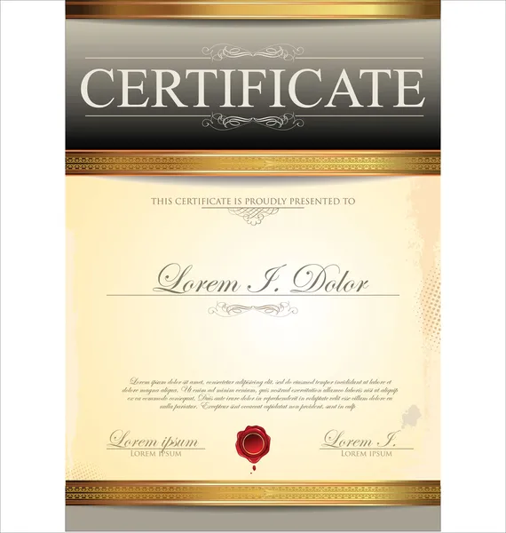 Certificaat of diploma sjabloon, vectorillustratie — Stockvector