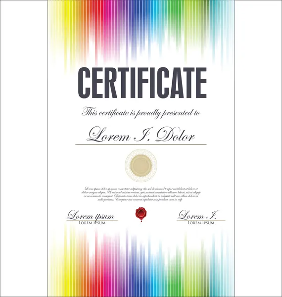 Plantilla de certificado colorido — Vector de stock