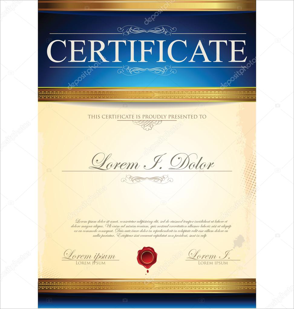 Blue Certificate Template Stock Vector Image By ©totallyout 34659329
