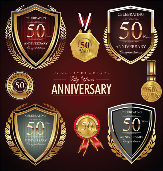 50 years anniversary labels