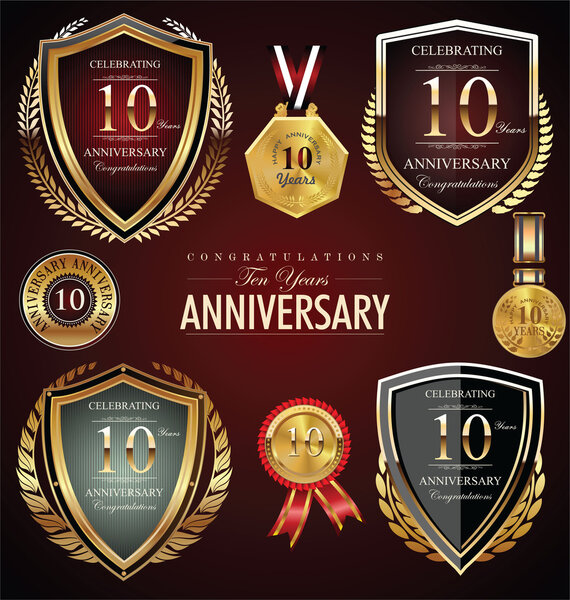10 years anniversary labels