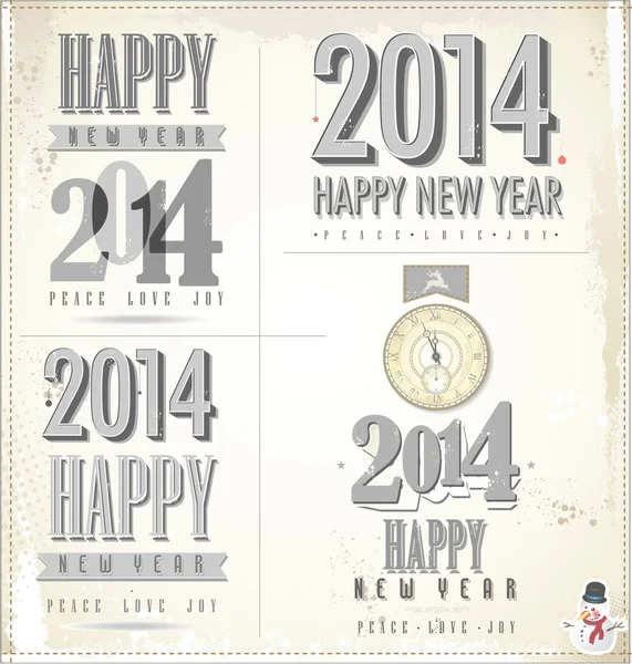 Símbolos de Ano Novo para cartão postal, convite e cartaz — Vetor de Stock