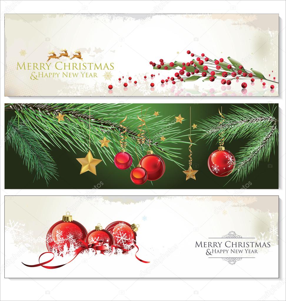 Merry Christmas banners set design