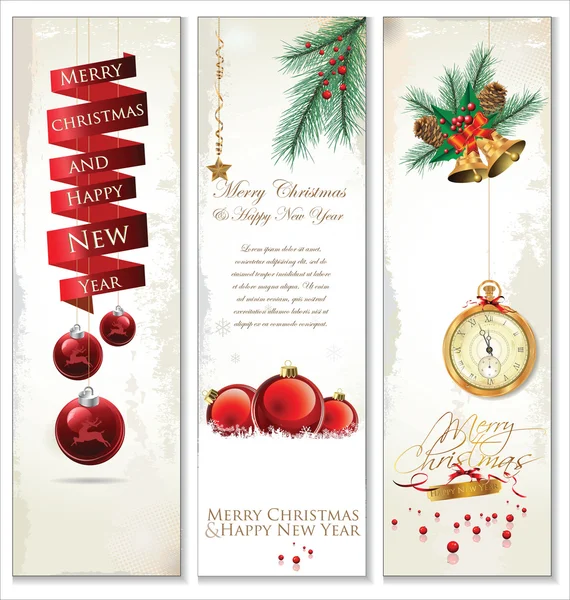 Merry Christmas banner vertical background — Stock Vector