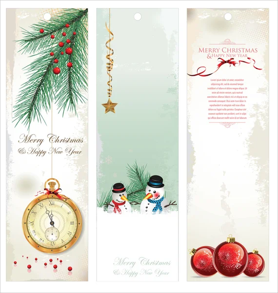 Feliz Navidad banner fondo vertical — Vector de stock