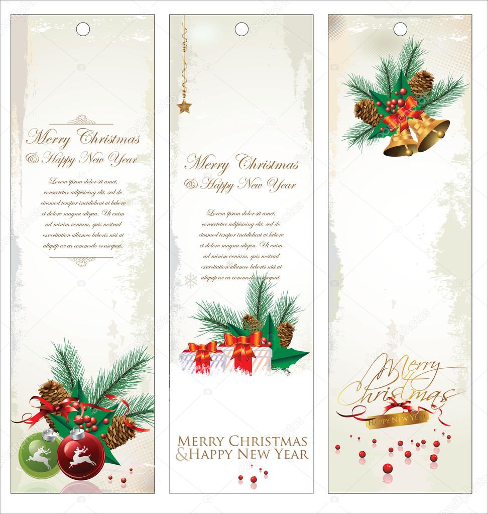 Merry Christmas banner vertical background