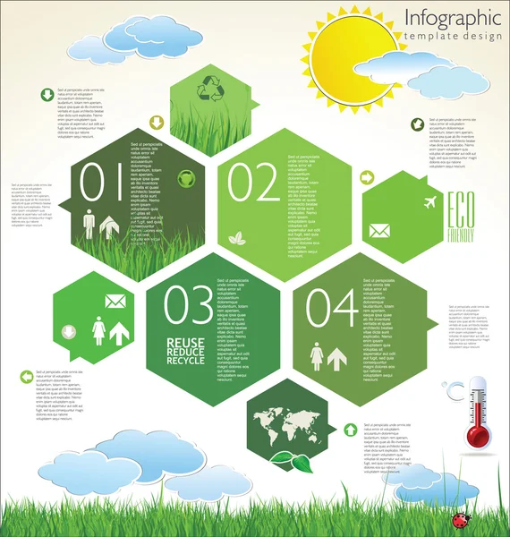 Layout de design de ecologia moderna — Vetor de Stock