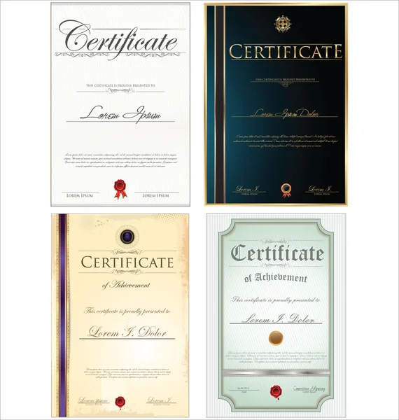 Plantilla de certificado, conjunto — Archivo Imágenes Vectoriales